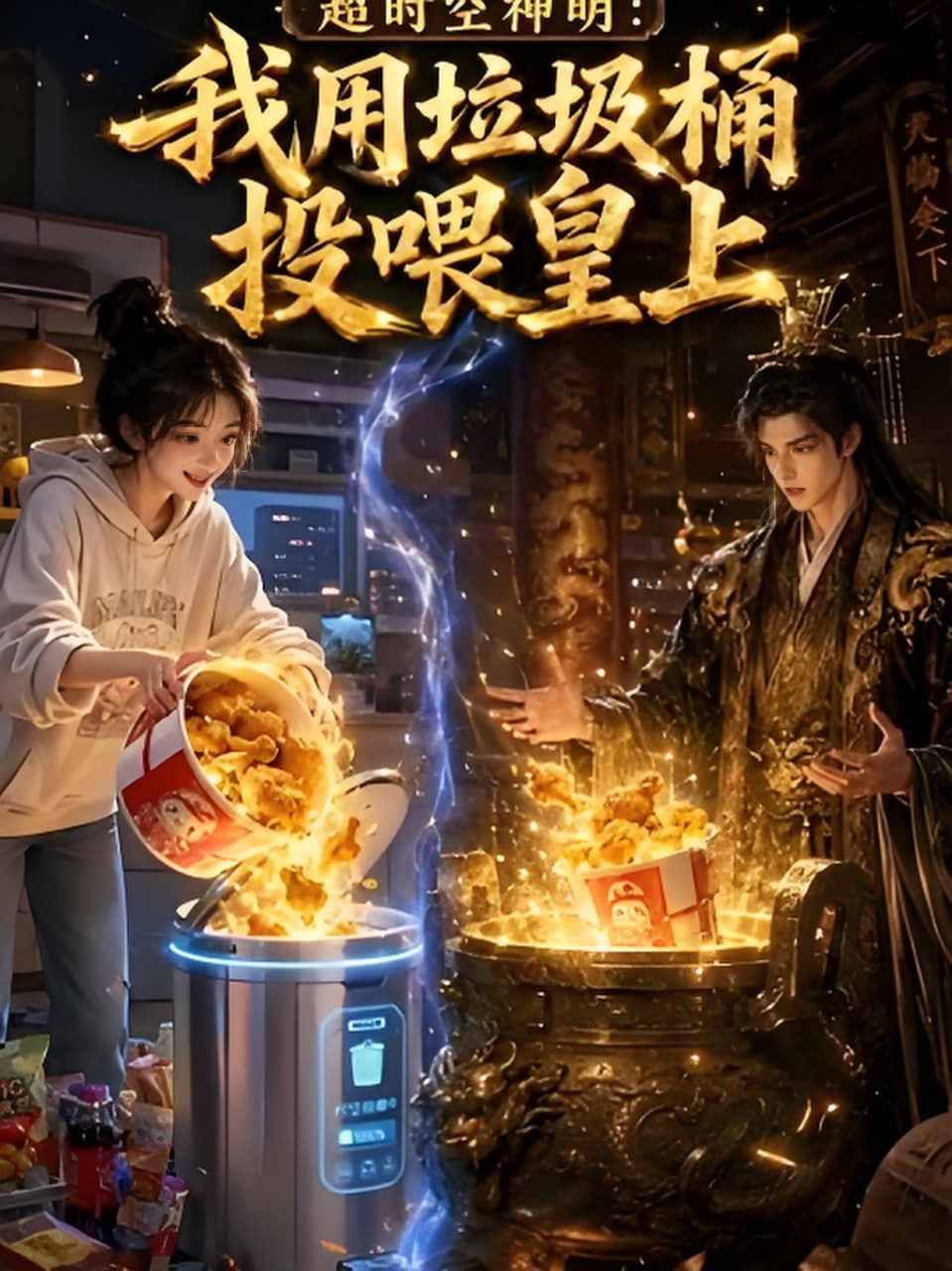 超时空神明我用垃圾桶投喂皇上(全集)